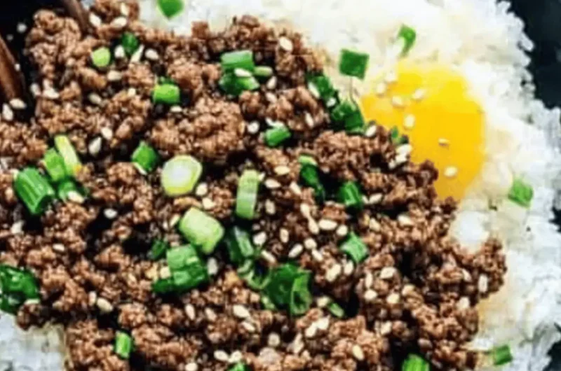 Korean Ground Beef and Rice Bowls