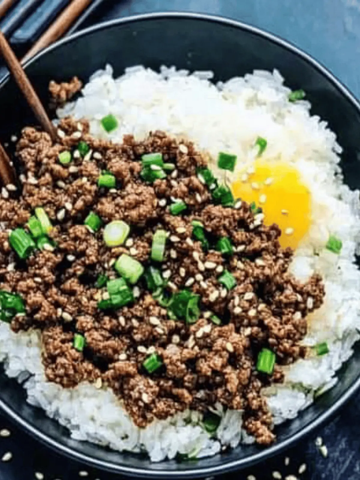 Korean Ground Beef and Rice Bowls