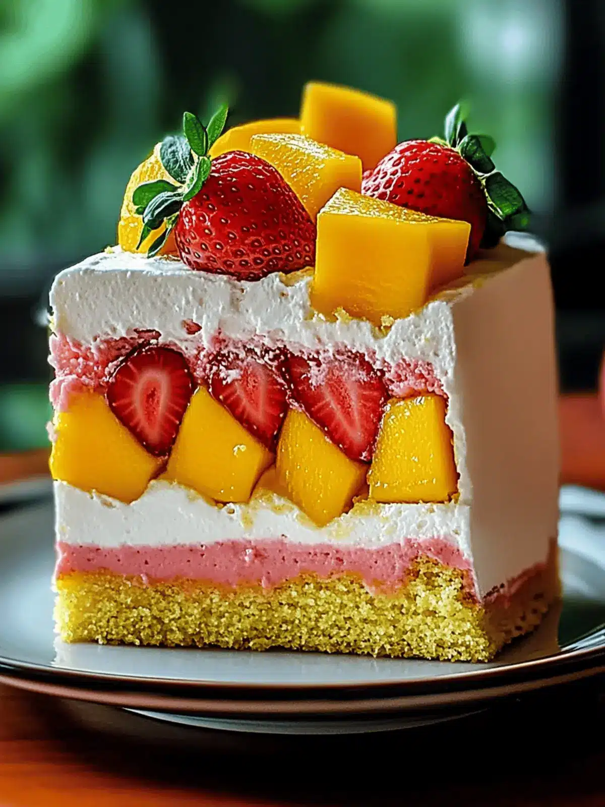 Strawberry Mango Cake | Fresh & Fruity Split Cake