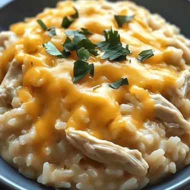 Creamy Slow Cooker Cheesy Chicken and Rice