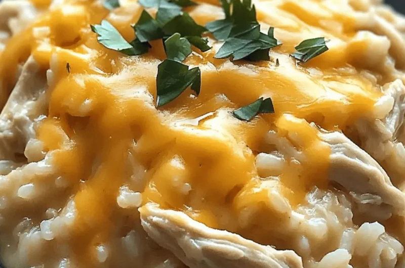 Creamy Slow Cooker Cheesy Chicken and Rice