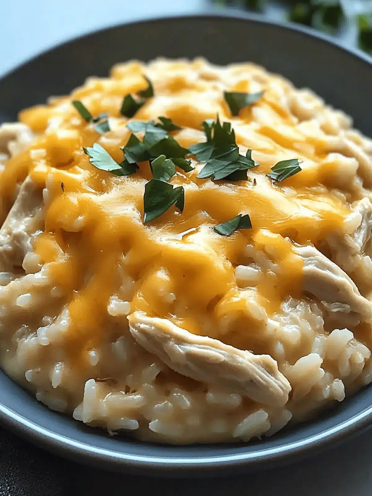 Creamy Slow Cooker Cheesy Chicken and Rice