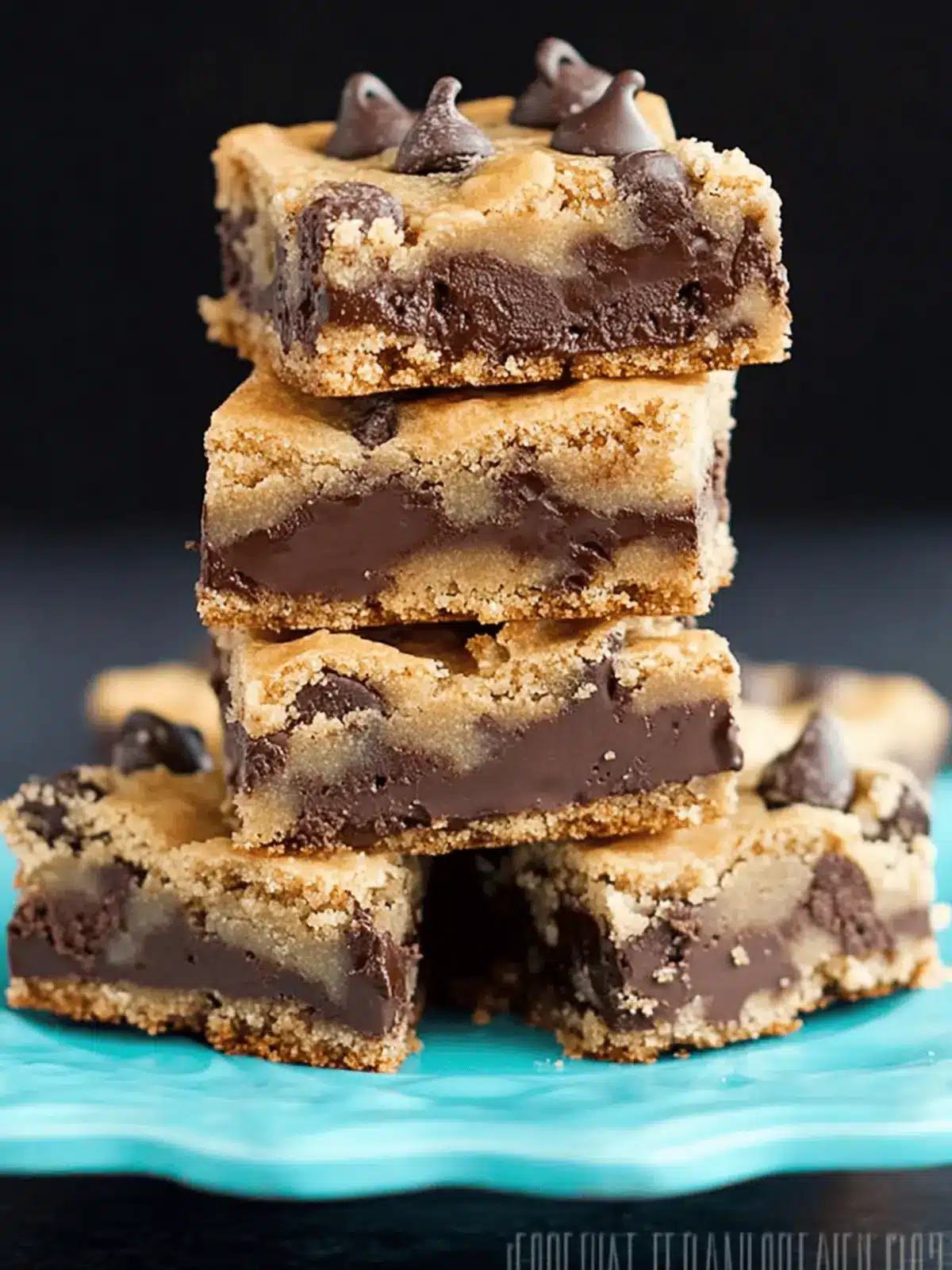 Fudge Stuffed Chocolate Chip Cookie Bars