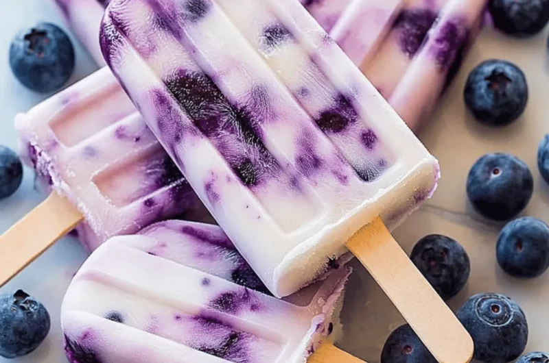 Blueberry Yogurt Swirl Popsicles