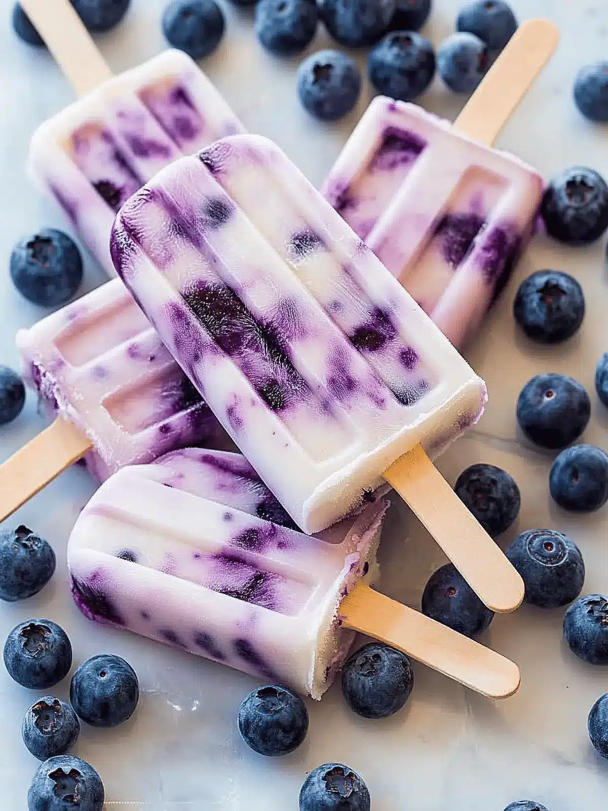 Blueberry Yogurt Swirl Popsicles