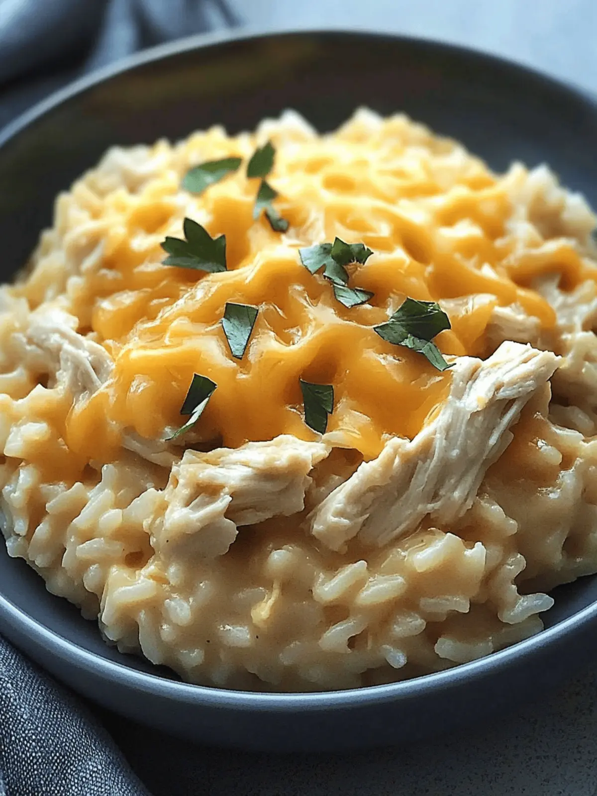 Creamy Slow Cooker Cheesy Chicken and Rice