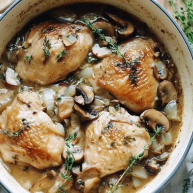 Braised Chicken with Mushrooms and Shallots