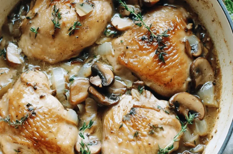Braised Chicken with Mushrooms and Shallots