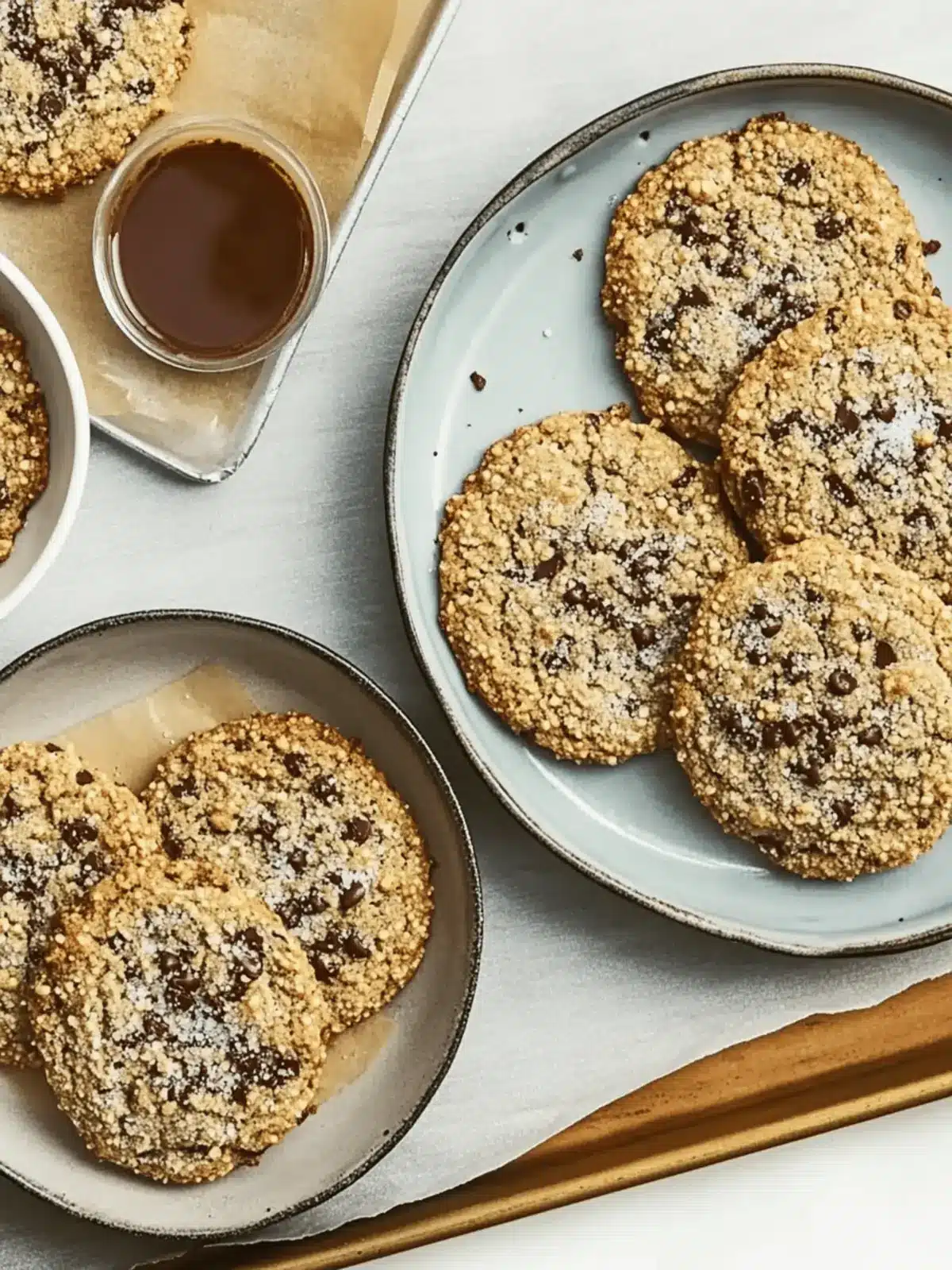 Salted chocolate chip tahini cookies
