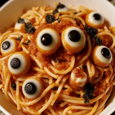 Spooky Halloween Eyeball Pasta