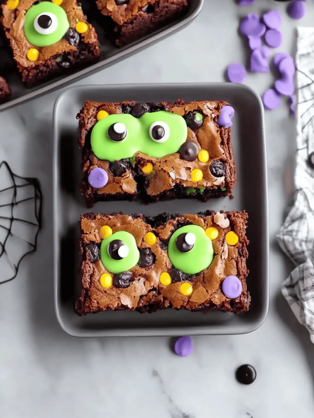 Colorful Halloween Monster Cookie Brownies