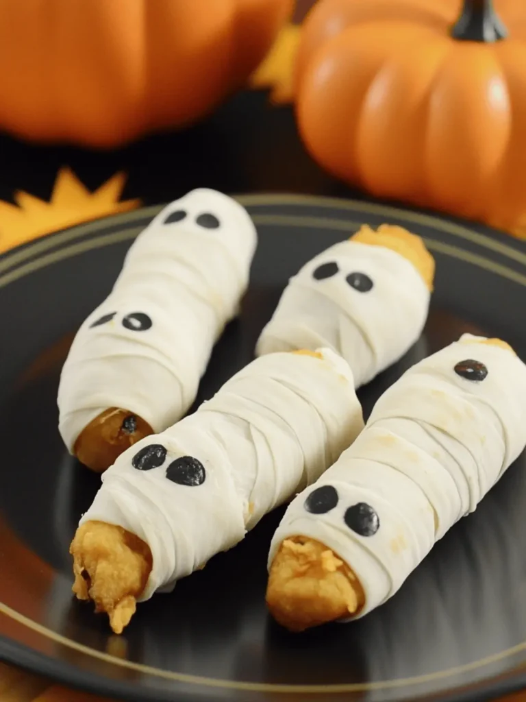 Halloween spooky chicken karaage mummies