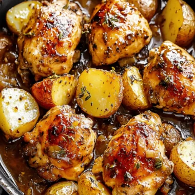 Honey Mustard Chicken And Potatoes (One Pan)