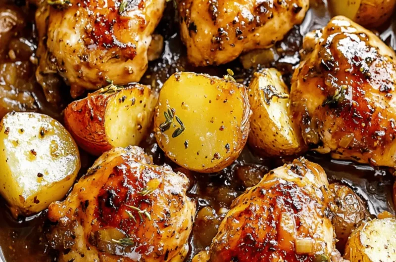 Honey Mustard Chicken And Potatoes (One Pan)