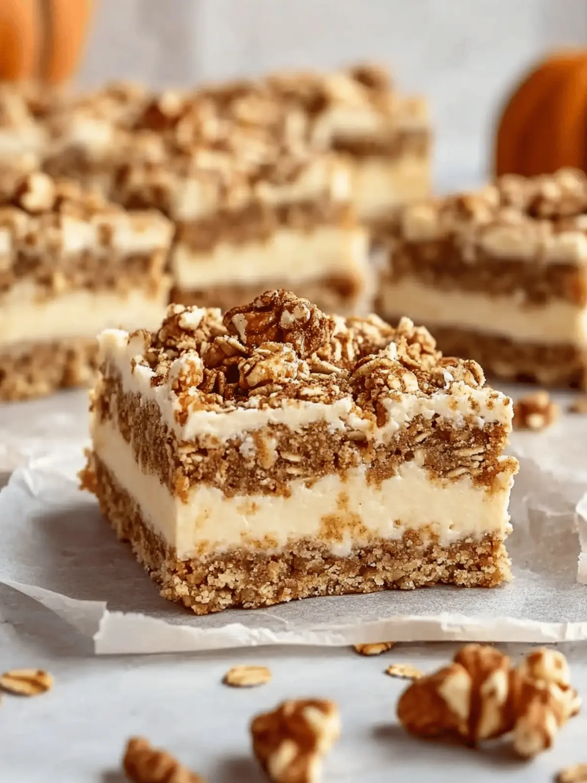 Sweet Pumpkin Cheesecake Oatmeal Bars for Cozy Fall Treats 3 Sweet Pumpkin Cheesecake Oatmeal Bars