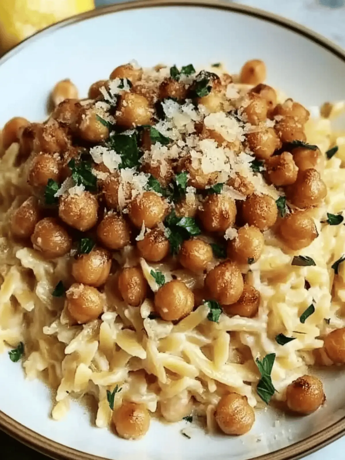 Delicious Creamy Lemon Ricotta Orzo with Garlic-Roasted Chickpeas 2 Creamy Lemon Ricotta Orzo with Garlic-Roasted Chickpeas: An Incredible 5-Star Recipe