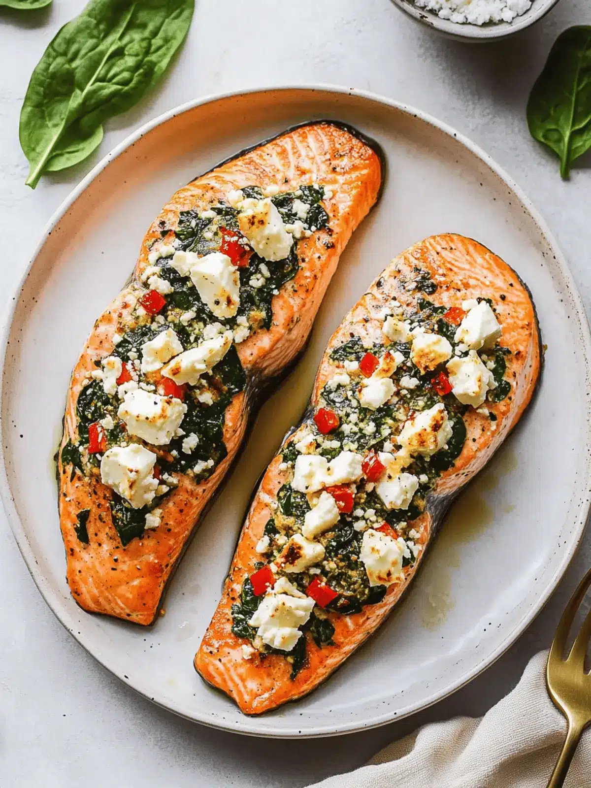 Stuffed Salmon with Spinach & Feta for a Quick Healthy Dinner 3 Stuffed Salmon With Spinach & Feta