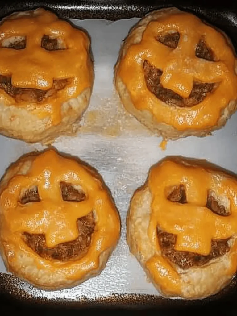 Halloween Jack-o'-Lantern Beef Pies