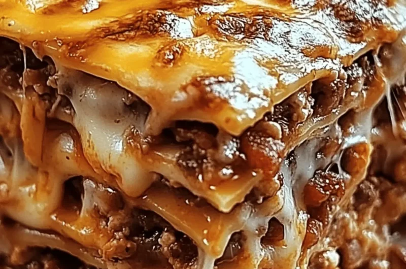 Parmesan Garlic Bacon Cheeseburger Lasagna