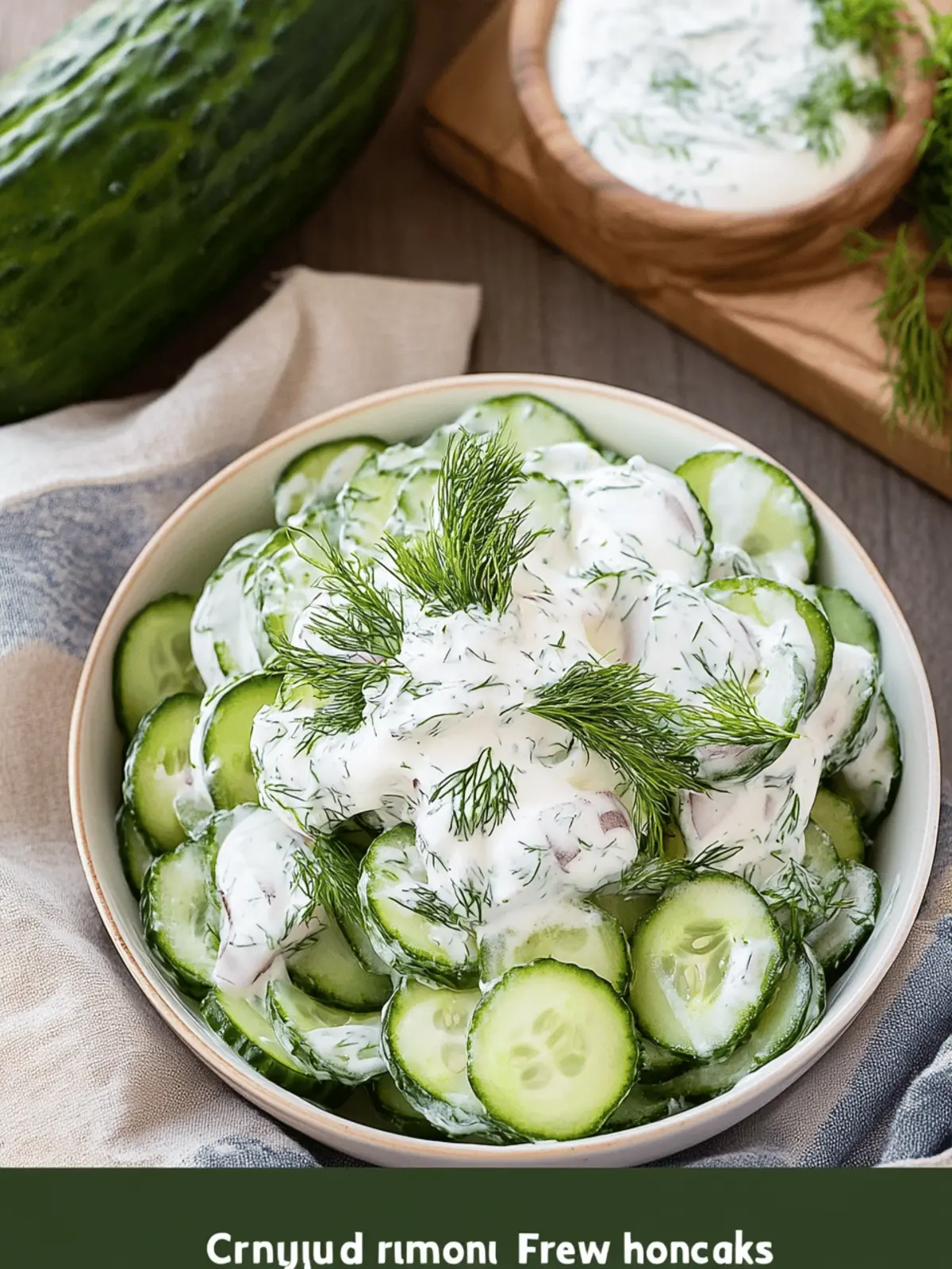 Creamy Dill Cucumber Salad with Sour Cream and Fresh Baby Dill