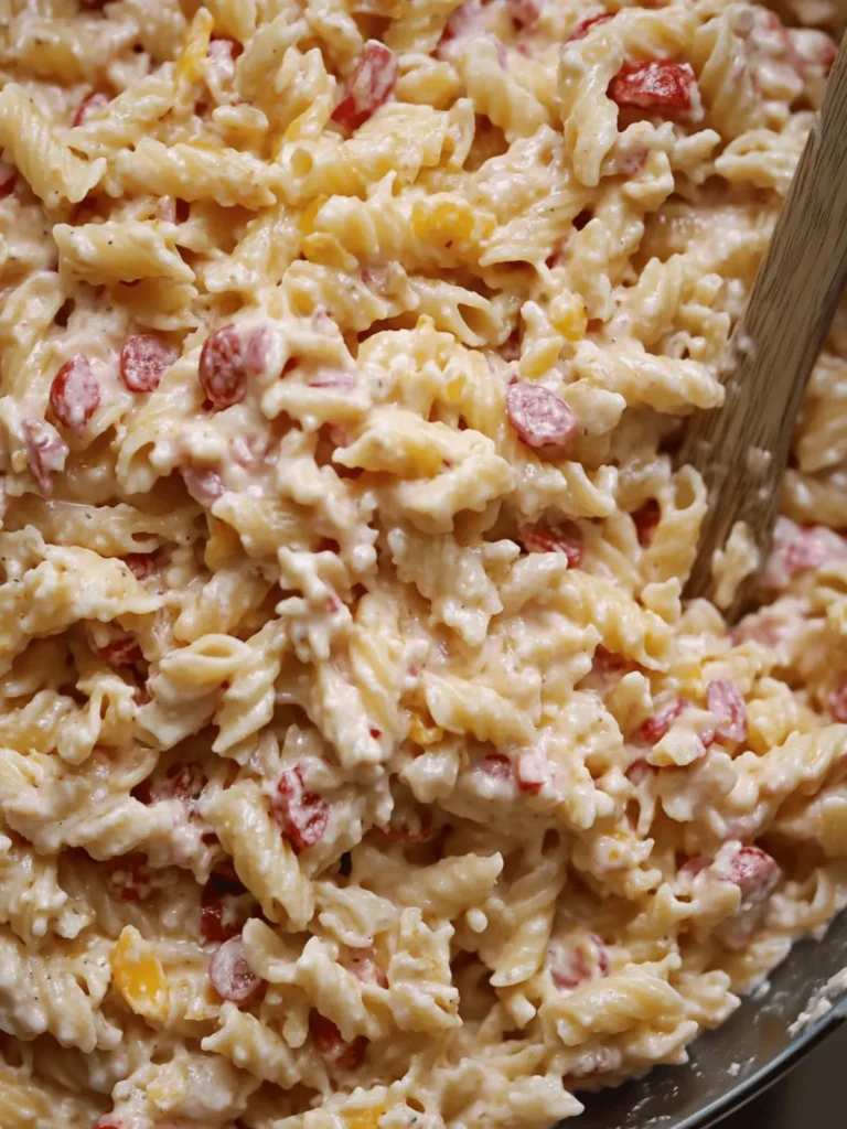 Cheesy Pimento Pasta Salad That's Perfect for Summer Picnics 4 Cheesy Pimento Pasta Salad