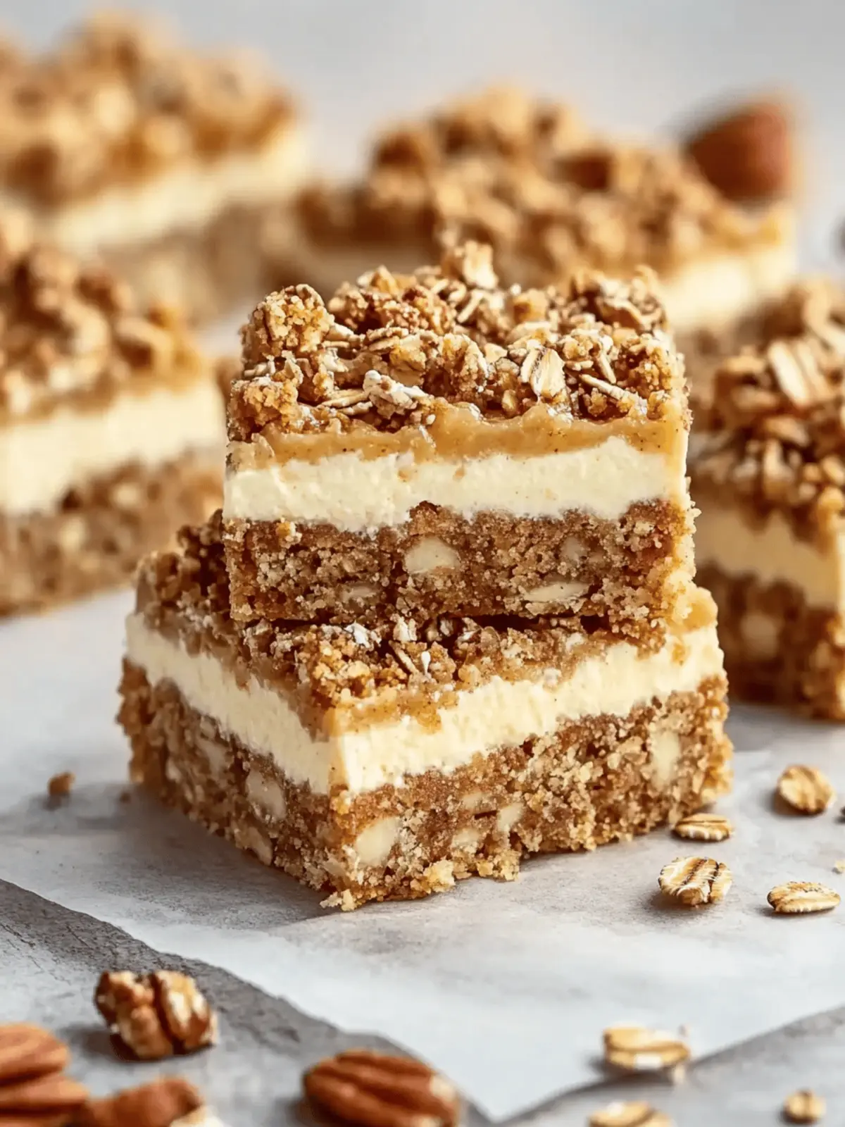 Sweet Pumpkin Cheesecake Oatmeal Bars