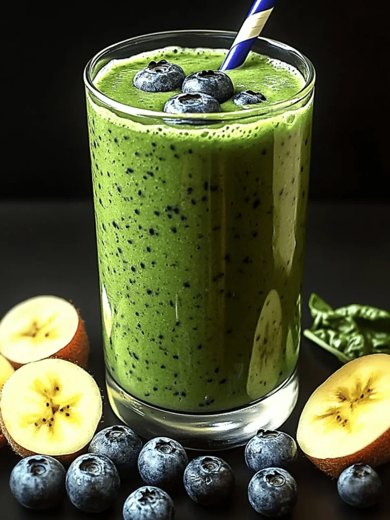 Energizing Creamy Green Power Smoothie with Blueberries Delight 2 Creamy Green Power Smoothie with Blueberries