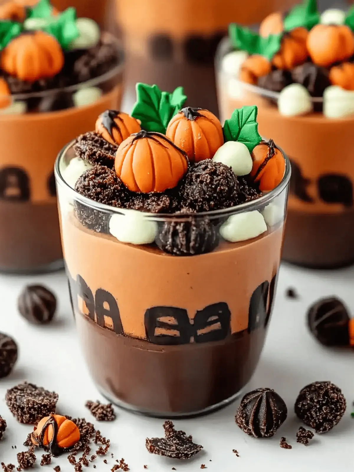 Chocolate Pumpkin Patch Dirt Cups: A Fun No-Bake Treat 2 Chocolate Pumpkin Patch Dirt Cups