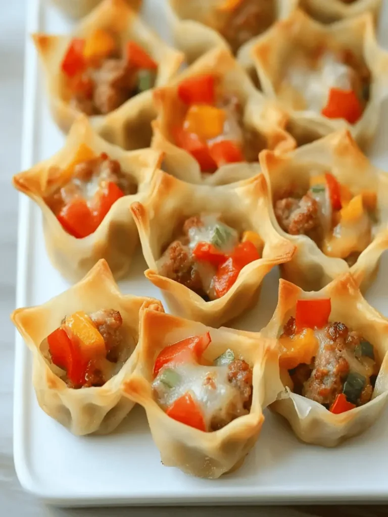 Homemade Pork Sausage Wonton Cups