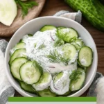 Creamy Dill Cucumber Salad with Sour Cream and Fresh Baby Dill