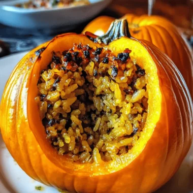 Roasted Stuffed Pumpkin Rice