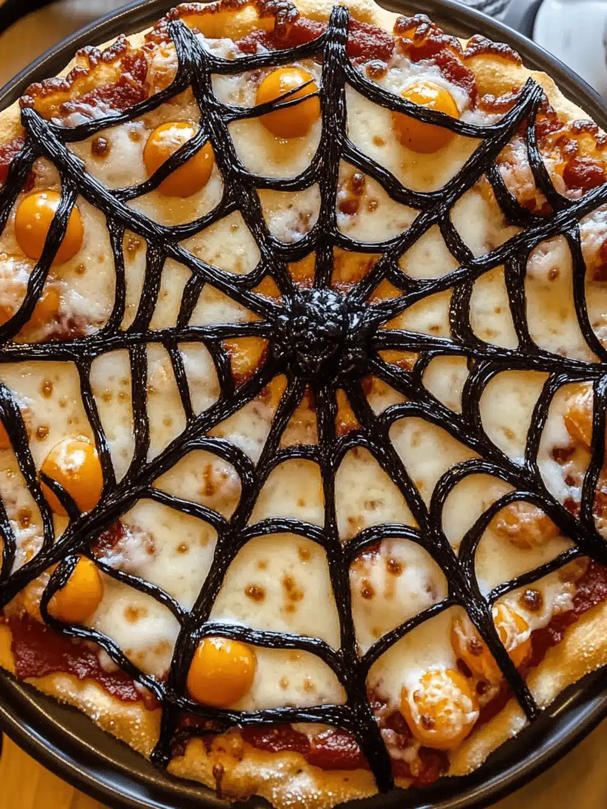 Easy Spiderweb Halloween Pizza