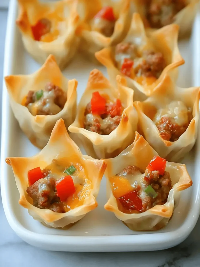 Homemade Pork Sausage Wonton Cups