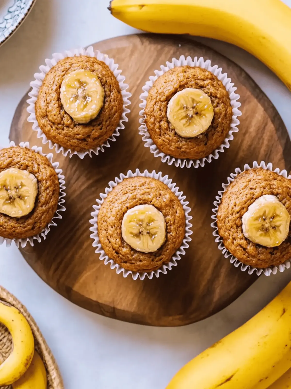Whole Wheat Honey Banana Muffins