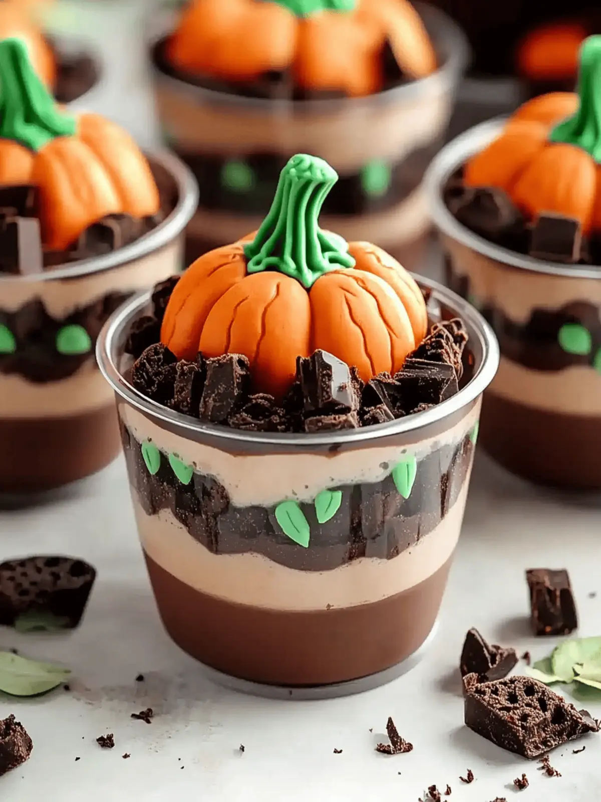 Chocolate Pumpkin Patch Dirt Cups: A Fun No-Bake Treat 3 Chocolate Pumpkin Patch Dirt Cups