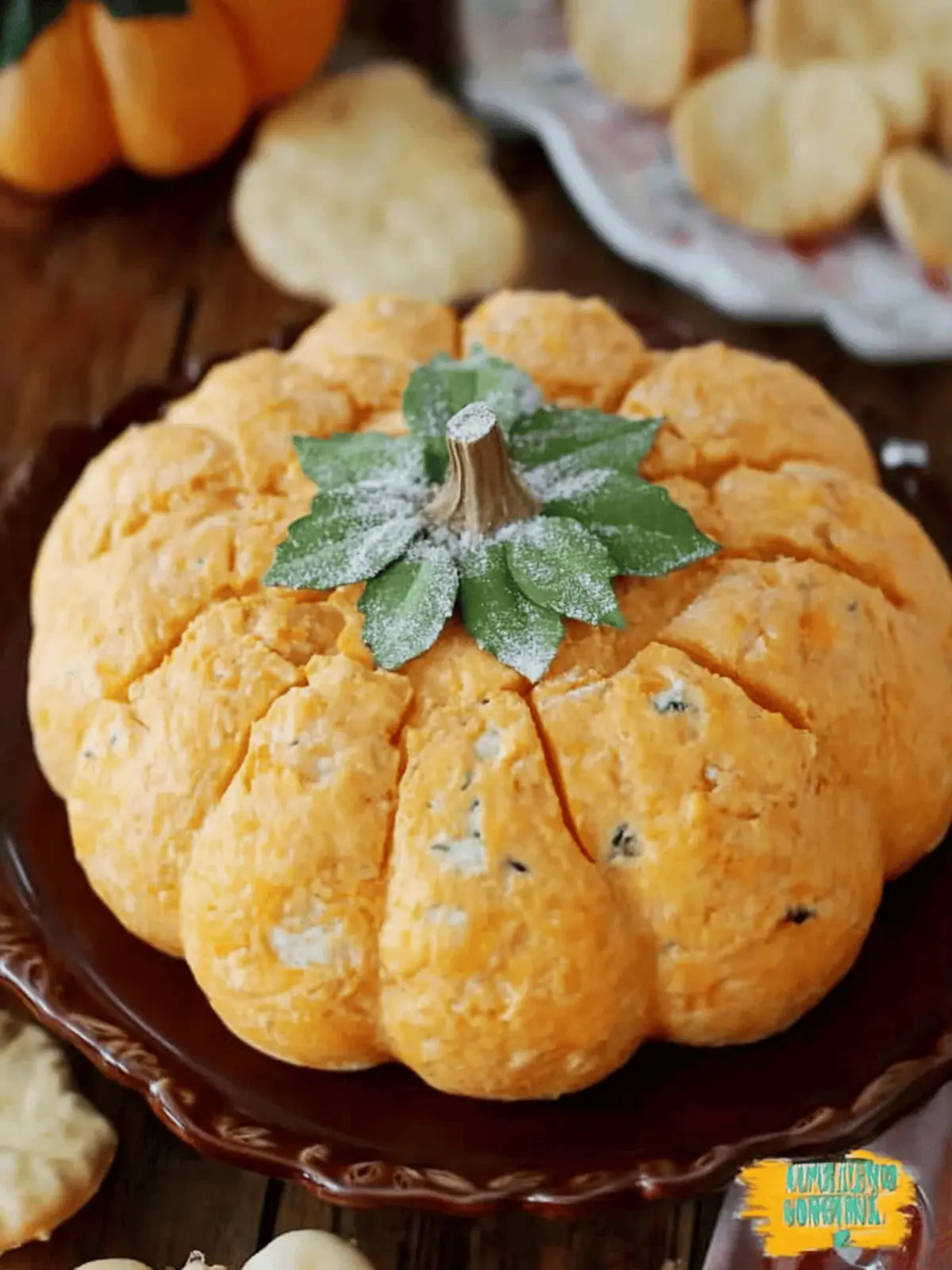 Delicious Pumpkin-Shaped Cheeseball for Festive Gatherings 3 Pumpkin-Shaped Cheeseball