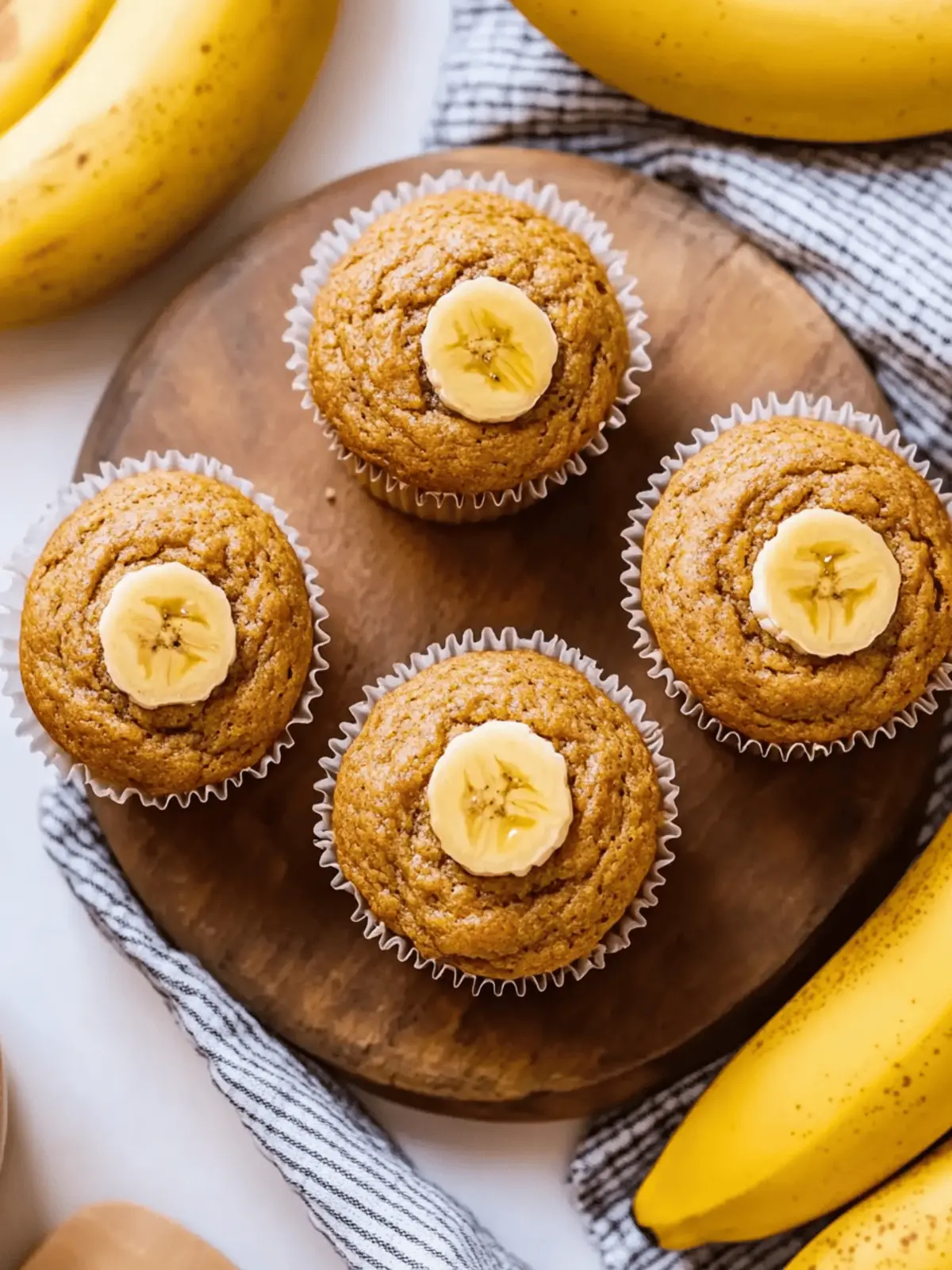 Whole Wheat Honey Banana Muffins