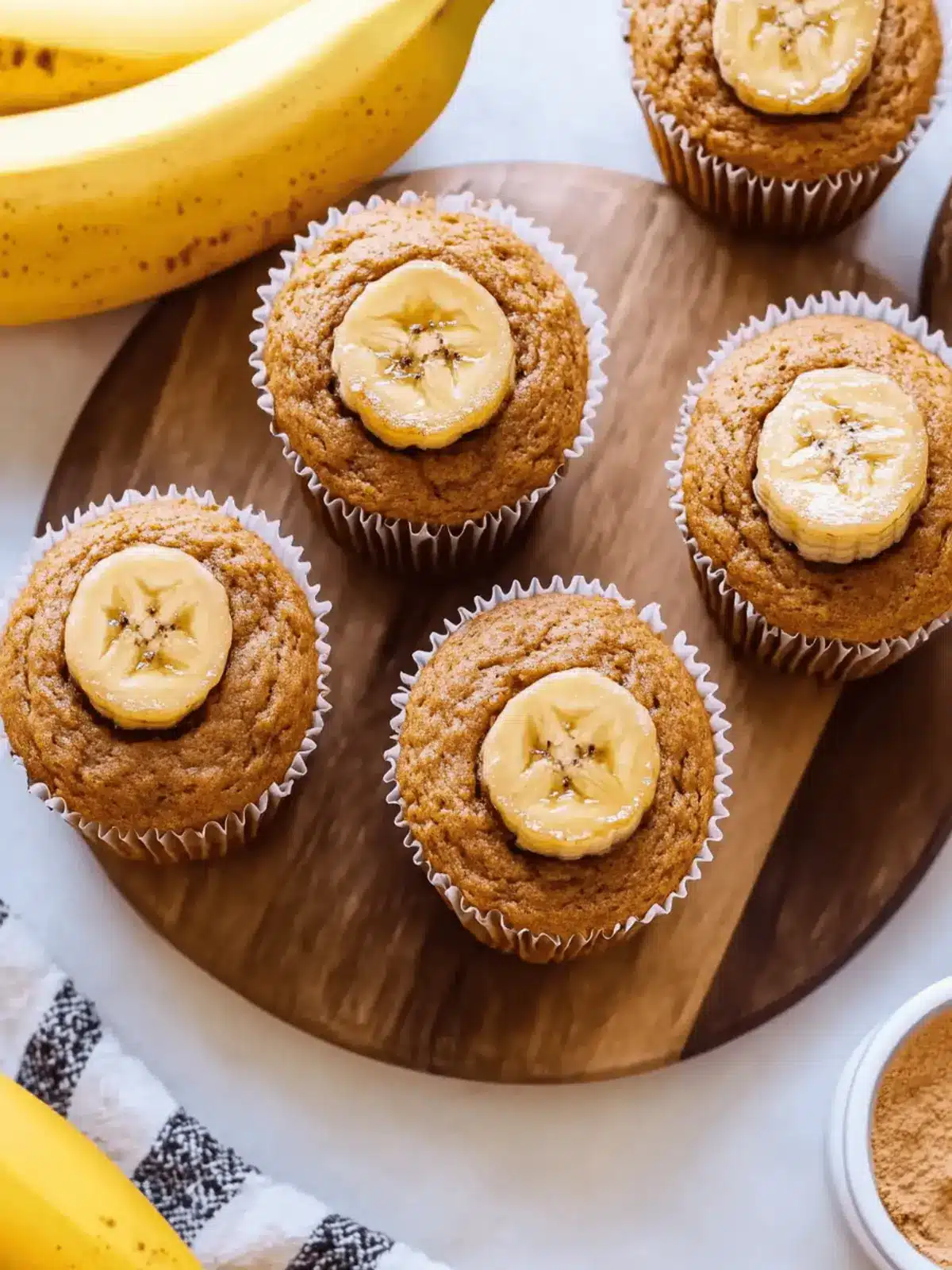 Whole Wheat Honey Banana Muffins
