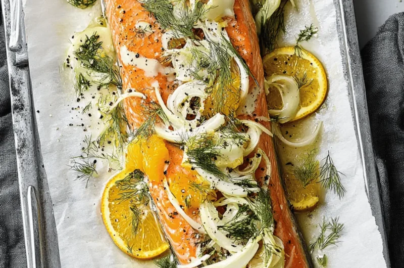 Slow Roasted Salmon with Fennel and Orange