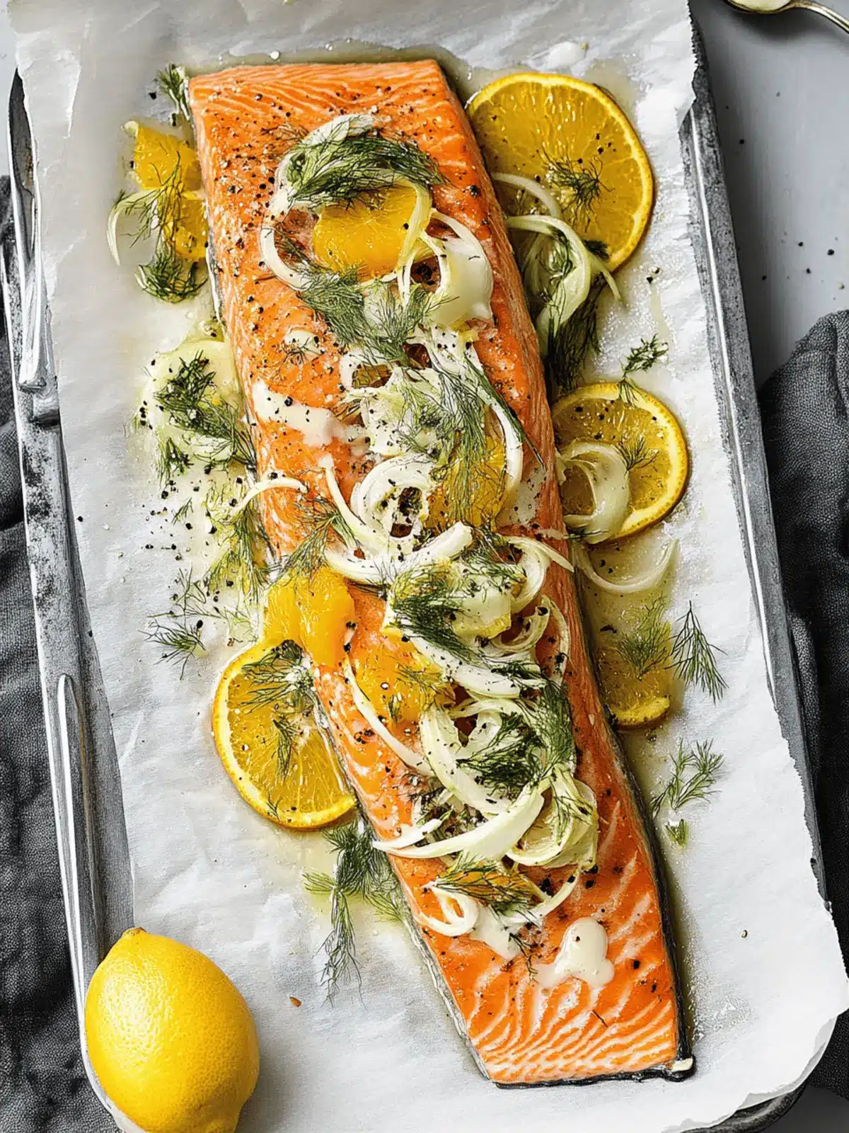 Slow Roasted Salmon with Fennel and Orange