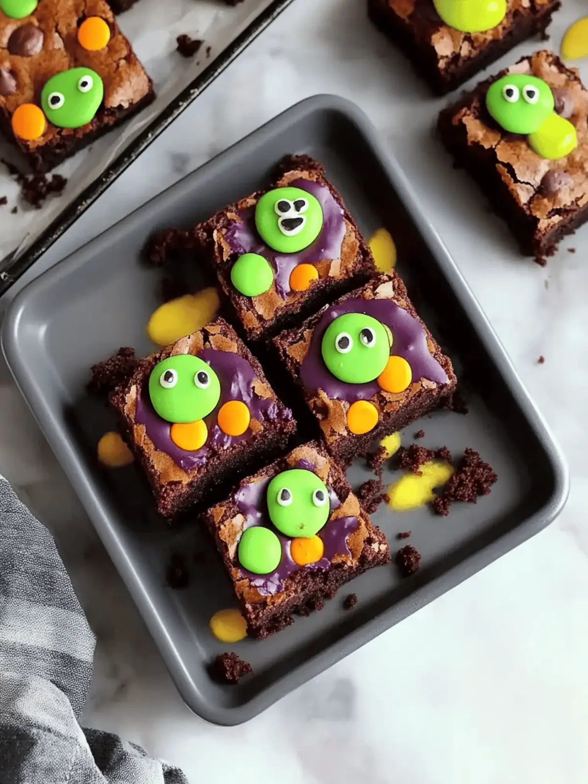 Colorful Halloween Monster Cookie Brownies