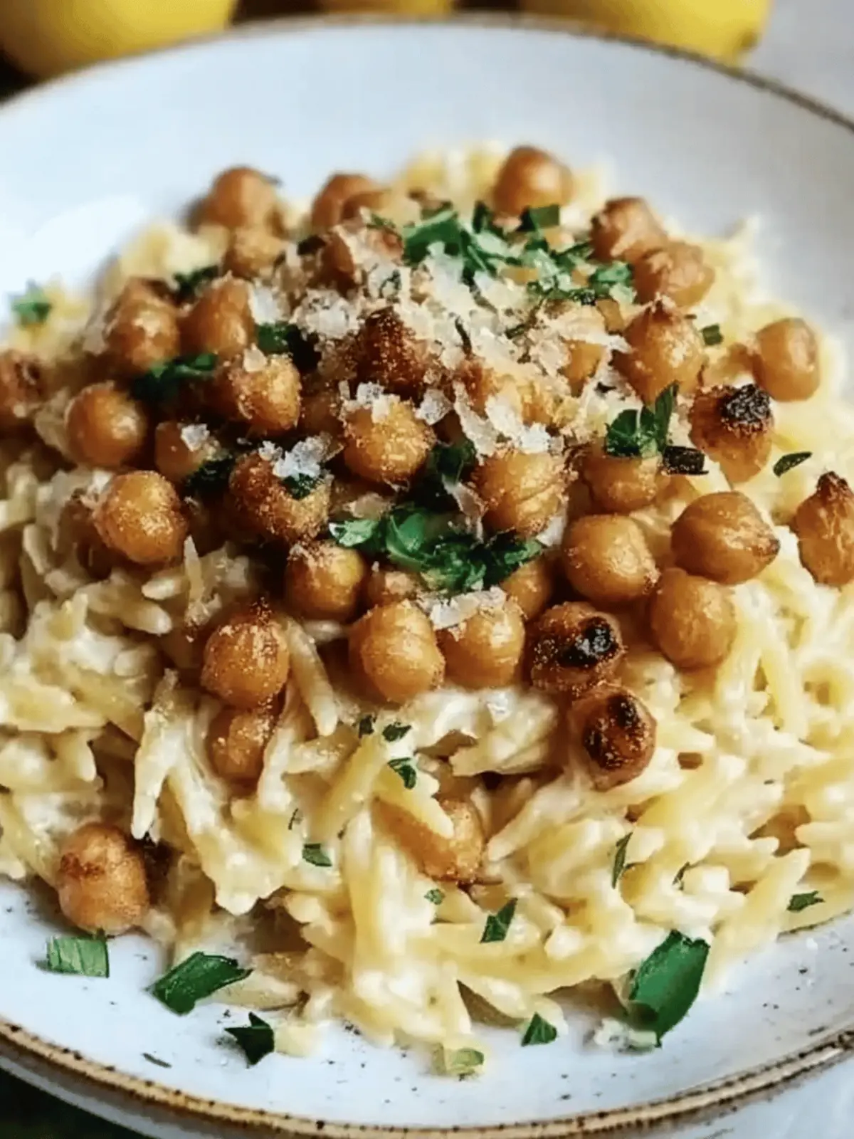 Creamy Lemon Ricotta Orzo with Garlic-Roasted Chickpeas: An Incredible 5-Star Recipe