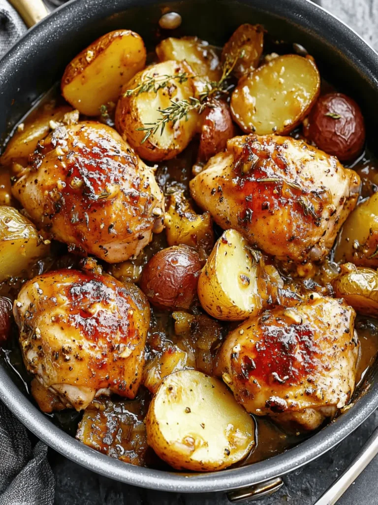 Savory Honey Mustard Chicken and Potatoes in One Pan 2 Honey Mustard Chicken And Potatoes (One Pan)