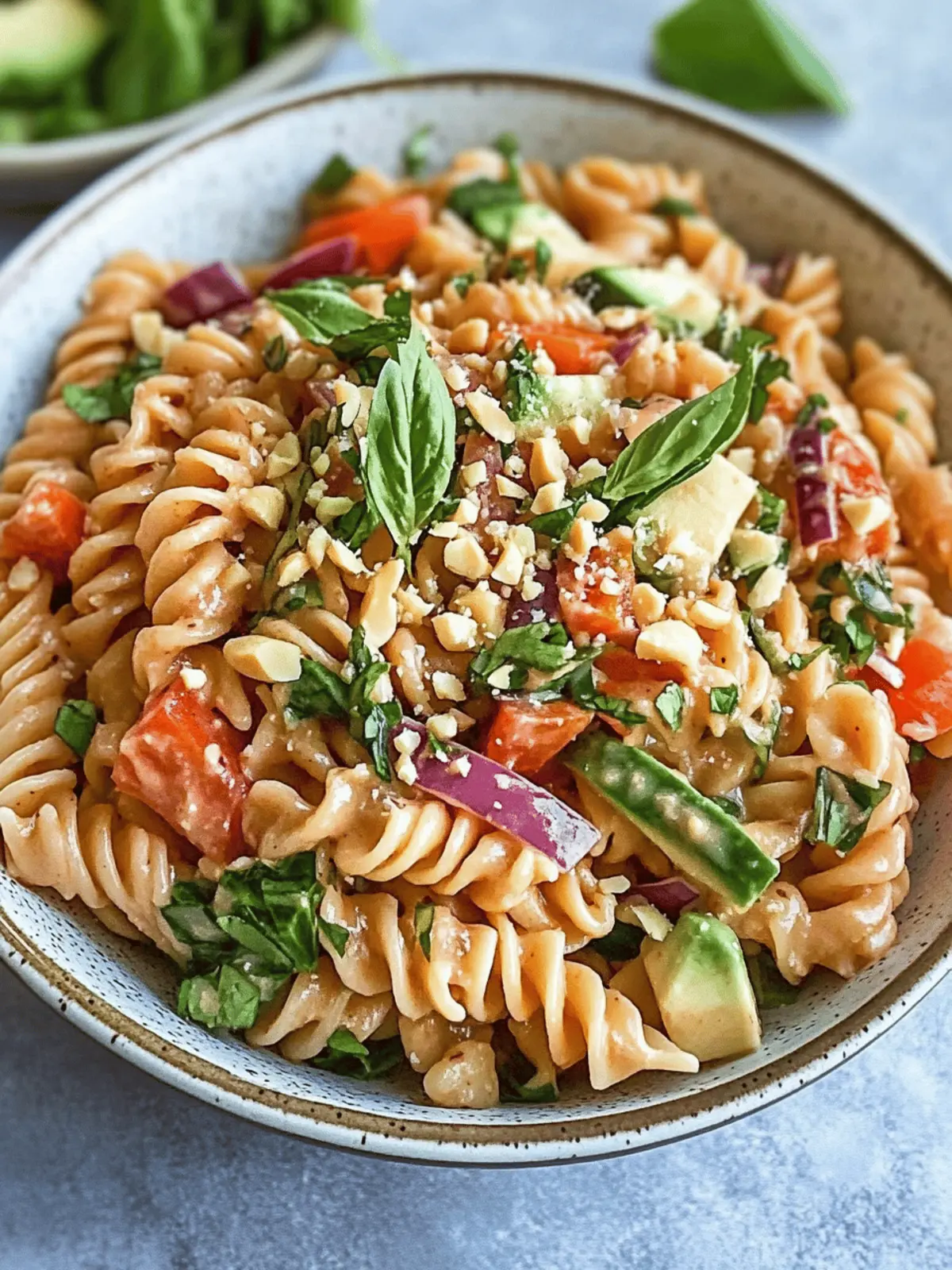 Chilled Angel Hair Pasta with Crunchy Veggies & Creamy Peanut Dressing