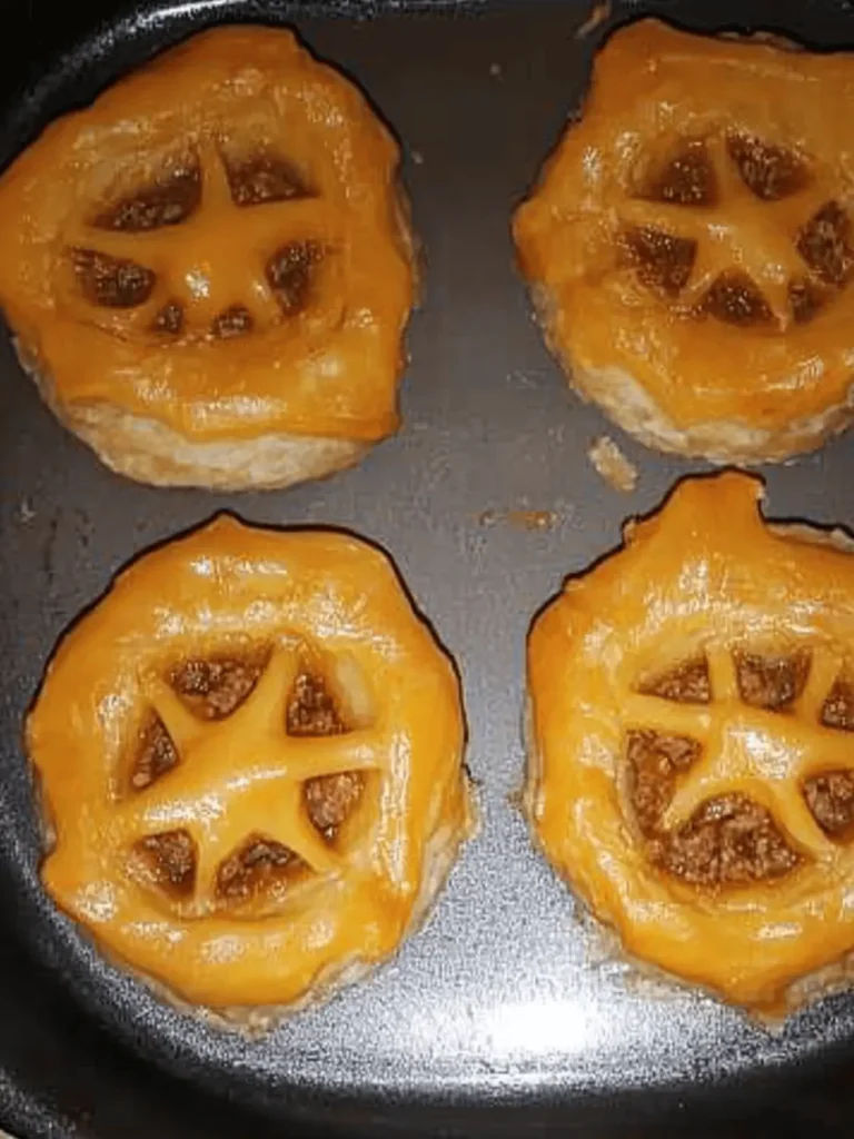 Halloween Jack-o'-Lantern Beef Pies