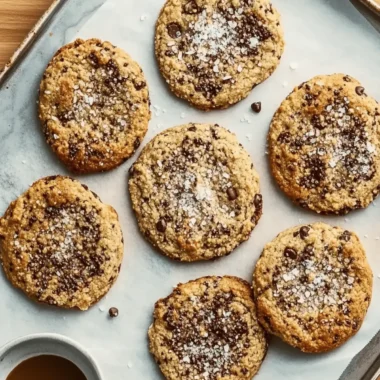 Salted chocolate chip tahini cookies
