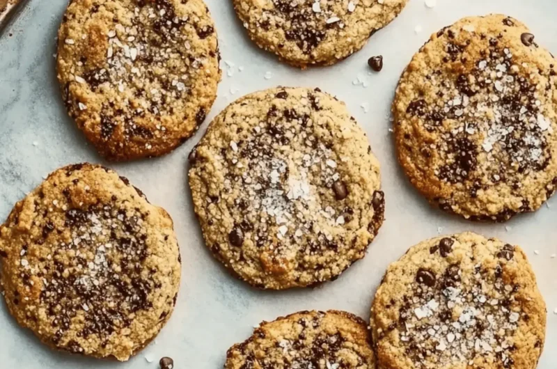 Salted chocolate chip tahini cookies