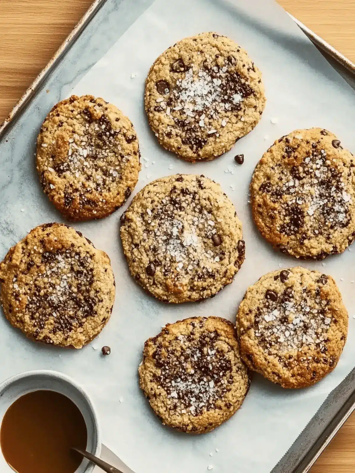 Salted chocolate chip tahini cookies