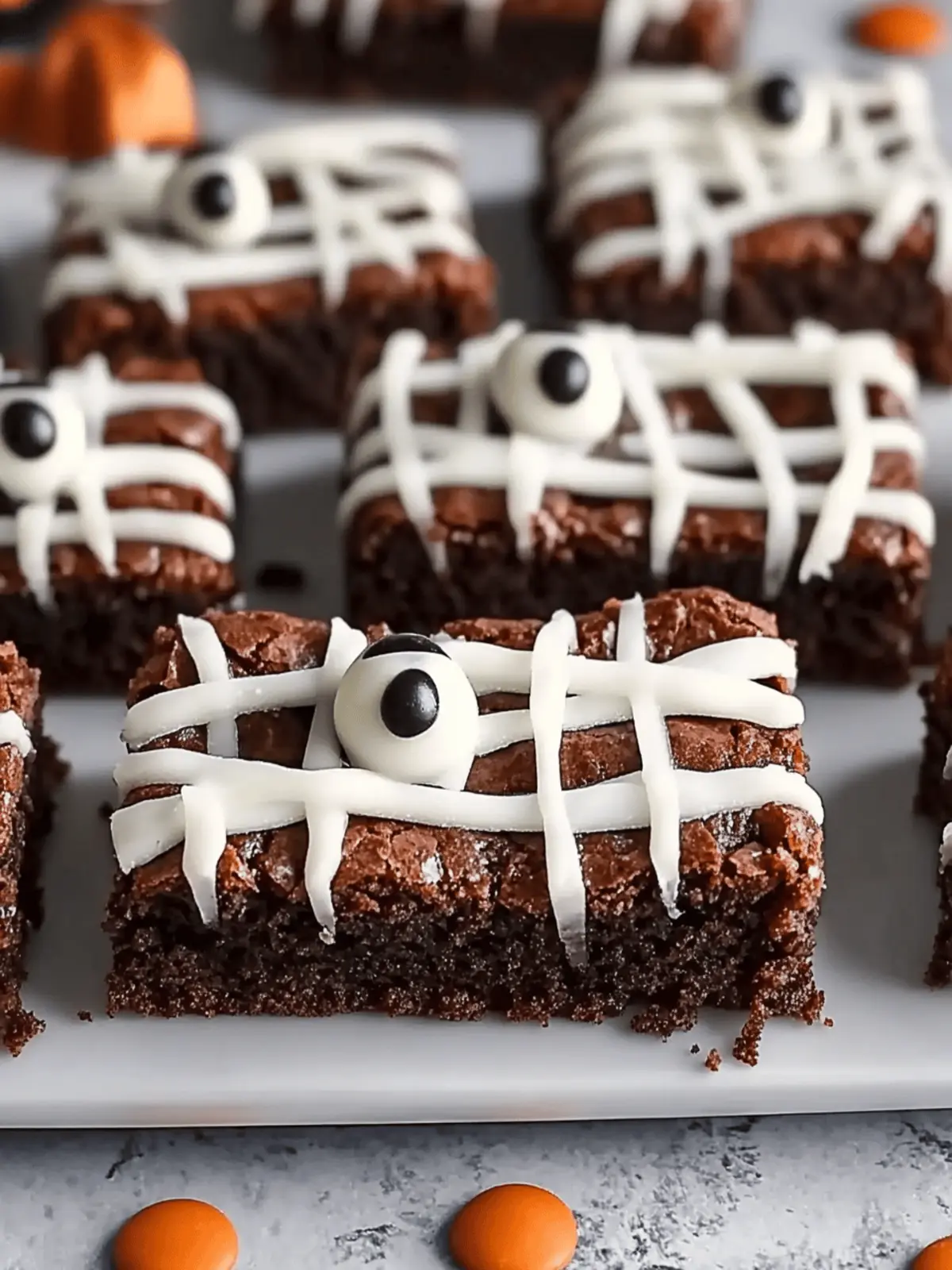 Fun Halloween Mummy Brownies: A Spooky Sweet Surprise! 2 Fun Halloween Mummy Brownies
