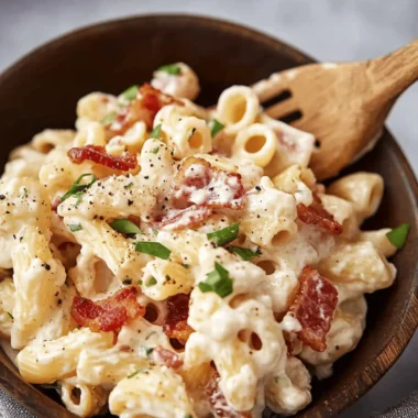 Creamy Bacon Cheddar Ranch Pasta Salad